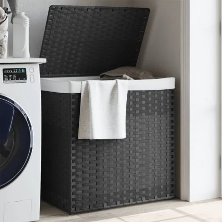 Laundry basket 2 sections synthetic rattan gray 53x35x57cm by , Laundry baskets - Ref: Foro24-372036, Price: 66,47 €, Discoun...