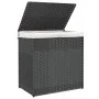 Laundry basket 2 sections synthetic rattan gray 53x35x57cm by , Laundry baskets - Ref: Foro24-372036, Price: 66,47 €, Discoun...