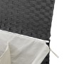 Cesto de ropa sucia 2 secciones ratán sintético gris 53x35x57cm de , Cestas para ropa - Ref: Foro24-372036, Precio: 67,74 €, ...