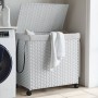 Laundry hamper with white rattan wheels 60x35x60.5 cm by , Laundry baskets - Ref: Foro24-372043, Price: 84,48 €, Discount: %