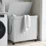 Laundry hamper with white rattan wheels 60x35x60.5 cm by , Laundry baskets - Ref: Foro24-372043, Price: 83,30 €, Discount: %