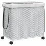 Laundry hamper with white rattan wheels 60x35x60.5 cm by , Laundry baskets - Ref: Foro24-372043, Price: 83,30 €, Discount: %