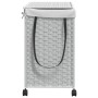 Schmutzwäschekorb mit Rädern weißes Rattan 60x35x60,5 cm von , Wäschekörbe - Ref: Foro24-372043, Preis: 84,48 €, Rabatt: %