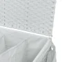 Laundry hamper with white rattan wheels 60x35x60.5 cm by , Laundry baskets - Ref: Foro24-372043, Price: 83,30 €, Discount: %