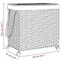 Laundry hamper with white rattan wheels 60x35x60.5 cm by , Laundry baskets - Ref: Foro24-372043, Price: 83,30 €, Discount: %