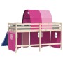 Cortinas para camas altas con túnel poliéster rosa