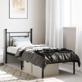 Bettgestell mit schwarzem Metallkopfteil 80x200 cm von , Betten und Lattenroste - Ref: Foro24-374330, Preis: 65,44 €, Rabatt: %