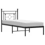 Bed frame with black metal headboard 80x200 cm by , Beds and slatted bases - Ref: Foro24-374330, Price: 64,52 €, Discount: %