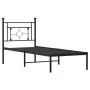 Bed frame with black metal headboard 80x200 cm by , Beds and slatted bases - Ref: Foro24-374330, Price: 64,52 €, Discount: %
