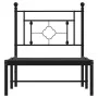 Bed frame with black metal headboard 80x200 cm by , Beds and slatted bases - Ref: Foro24-374330, Price: 64,52 €, Discount: %