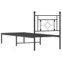 Bed frame with black metal headboard 80x200 cm by , Beds and slatted bases - Ref: Foro24-374330, Price: 64,52 €, Discount: %