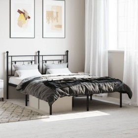Bettgestell mit schwarzem Metallkopfteil 140x190 cm von , Betten und Lattenroste - Ref: Foro24-374339, Preis: 98,75 €, Rabatt: %