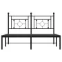 Bed frame with black metal headboard 140x190 cm by , Beds and slatted bases - Ref: Foro24-374339, Price: 97,53 €, Discount: %
