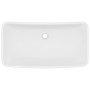 Lavabo de lujo de cerámica rectangular blanco mate 71x38 cm