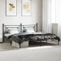 Estructura de cama con cabecero metal negro 193x203 cm de , Camas y somieres - Ref: Foro24-374345, Precio: 105,56 €, Descuent...