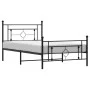 Bed frame with headboard and black metal footboard 107x203cm by , Beds and slatted bases - Ref: Foro24-374353, Price: 83,96 €...