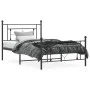 Bed frame with headboard and black metal footboard 107x203cm by , Beds and slatted bases - Ref: Foro24-374353, Price: 83,96 €...