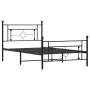 Bed frame with headboard and black metal footboard 107x203cm by , Beds and slatted bases - Ref: Foro24-374353, Price: 83,96 €...