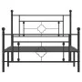 Bed frame with headboard and black metal footboard 107x203cm by , Beds and slatted bases - Ref: Foro24-374353, Price: 83,96 €...
