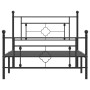 Bettgestell mit Kopfteil und Fußteil aus schwarzem Metall, 107 x 203 cm von , Betten und Lattenroste - Ref: Foro24-374353, Pr...