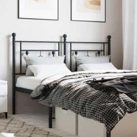 Black metal headboard 140 cm by , Headboards and footboards - Ref: Foro24-374372, Price: 46,61 €, Discount: %