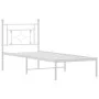 Metal bed frame with white headboard 80x200 cm by , Beds and slatted bases - Ref: Foro24-374379, Price: 60,97 €, Discount: %