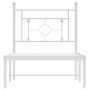 Bettgestell aus Metall mit weißem Kopfteil 80x200 cm von , Betten und Lattenroste - Ref: Foro24-374379, Preis: 61,77 €, Rabat...