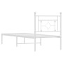 Estructura de cama de metal con cabecero blanco 80x200 cm de , Camas y somieres - Ref: Foro24-374379, Precio: 61,70 €, Descue...