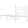 Metal bed frame with white headboard 80x200 cm by , Beds and slatted bases - Ref: Foro24-374379, Price: 60,97 €, Discount: %