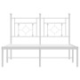 Estructura de cama de metal con cabecero blanca 120x190 cm de , Camas y somieres - Ref: Foro24-374385, Precio: 85,90 €, Descu...