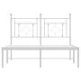 Metal bed frame with white headboard 120x190 cm by , Beds and slatted bases - Ref: Foro24-374385, Price: 84,95 €, Discount: %