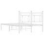 Metal bed frame with white headboard 120x190 cm by , Beds and slatted bases - Ref: Foro24-374385, Price: 84,95 €, Discount: %
