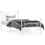 Metal bed frame with headboard and footboard white 100x200 cm by , Beds and slatted bases - Ref: Foro24-374401, Price: 84,26 ...