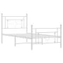 Metal bed frame with headboard and footboard white 100x200 cm by , Beds and slatted bases - Ref: Foro24-374401, Price: 84,26 ...