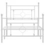 Metal bed frame with headboard and footboard white 100x200 cm by , Beds and slatted bases - Ref: Foro24-374401, Price: 84,26 ...