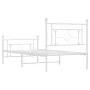 Metal bed frame with headboard and footboard white 100x200 cm by , Beds and slatted bases - Ref: Foro24-374401, Price: 84,26 ...