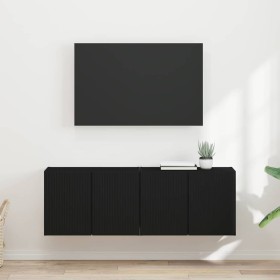 Mueble de TV Montado en la Pared 2 pcs Negro 59,5 x 31 x 40 cm en Muebles TV | Comprar online en Foro24