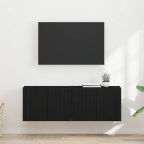 Mueble de TV Montado en la Pared 2 pcs Negro 59,5 x 31 x 40 cm en Muebles TV | Comprar online en Foro24