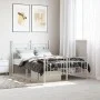 Metallbettgestell mit Kopfteil und weißem Fußteil 120x190 cm von , Betten und Lattenroste - Ref: Foro24-374403, Preis: 108,05...