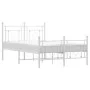 Metal bed frame with headboard and white footboard 120x190 cm by , Beds and slatted bases - Ref: Foro24-374403, Price: 108,05...