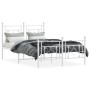 Estructura cama metal con cabecero y estribo blanco 120x190 cm de , Camas y somieres - Ref: Foro24-374403, Precio: 109,49 €, ...