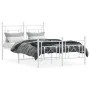 Metal bed frame with headboard and white footboard 120x190 cm by , Beds and slatted bases - Ref: Foro24-374403, Price: 108,05...