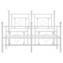 Metal bed frame with headboard and white footboard 120x190 cm by , Beds and slatted bases - Ref: Foro24-374403, Price: 108,05...