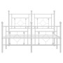 Metallbettgestell mit Kopfteil und weißem Fußteil 120x190 cm von , Betten und Lattenroste - Ref: Foro24-374403, Preis: 109,59...