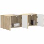 Mueble de TV Montado en la Pared 2 pcs Roble Sonoma en Muebles TV | Comprar online en Foro24