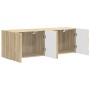 Mueble de TV Montado en la Pared 2 pcs Roble Sonoma en Muebles TV | Comprar online en Foro24