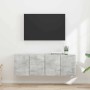 Mueble de TV Montado en la Pared 2 pcs Gris Concreto en Muebles TV | Comprar online en Foro24