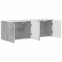 Mueble de TV Montado en la Pared 2 pcs Gris Concreto en Muebles TV | Comprar online en Foro24