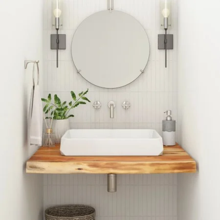 Encimera de baño cuadrada madera maciza de acacia 60x60x2,5 cm de , Encimeras - Ref: Foro24-370258, Precio: 58,06 €, Descuent...
