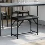 Banco de comedor acero y cuero sintético negro 62x32x45 cm de , Bancos de comedor y cocina - Ref: Foro24-835217, Precio: 40,2...